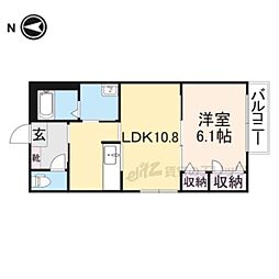 クラヴィエ睦美 1LDKの間取図画像