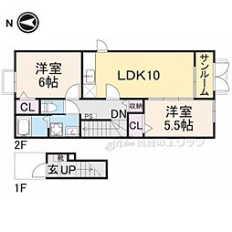 エアリー 2LDKの間取図画像