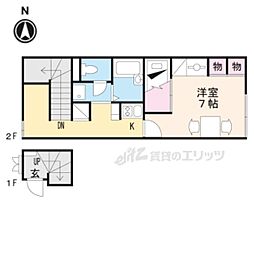 レオパレスSoubi 1Kの間取図画像