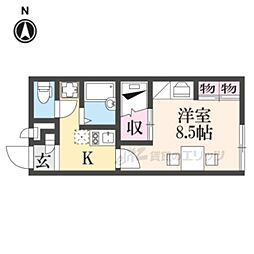 レオパレスGS☆1 1Kの間取図画像