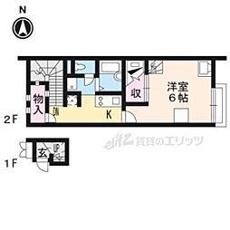 レオネクストセントラルささ山 1Kの間取図画像