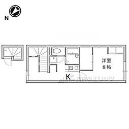 レオパレスやすらぎ 1Kの間取図画像