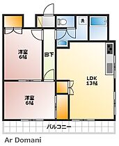 グランモール  ｜ 千葉県松戸市松戸（賃貸マンション2LDK・2階・55.08㎡） その2