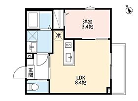 ELM VISTA A  ｜ 千葉県松戸市北松戸1丁目（賃貸アパート1LDK・3階・28.51㎡） その2