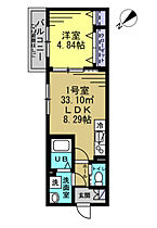 Crest  ｜ 千葉県松戸市根本（賃貸アパート1LDK・1階・33.10㎡） その2