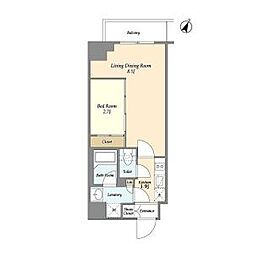 東京メトロ丸ノ内線 新大塚駅 徒歩9分の賃貸マンション 1階1LDKの間取り