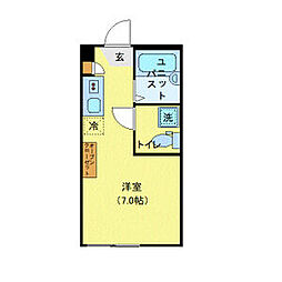 西武新宿線 上石神井駅 徒歩13分の賃貸アパート 1階ワンルームの間取り