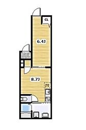 西武新宿線 沼袋駅 徒歩16分の賃貸アパート 1階1LDKの間取り
