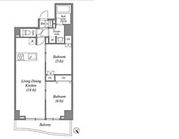 日暮里舎人ライナー 赤土小学校前駅 徒歩7分の賃貸マンション 7階2LDKの間取り