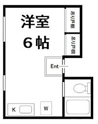東京メトロ丸ノ内線 池袋駅 徒歩7分の賃貸マンション 2階ワンルームの間取り