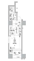 西武池袋線 桜台駅 徒歩2分の賃貸マンション 7階1Kの間取り