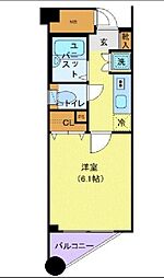 西武池袋線 桜台駅 徒歩6分の賃貸マンション 2階1Kの間取り
