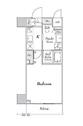 JR山手線 駒込駅 徒歩8分の賃貸マンション 6階1Kの間取り