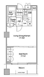 東京メトロ有楽町線 東池袋駅 徒歩9分の賃貸マンション 13階1DKの間取り