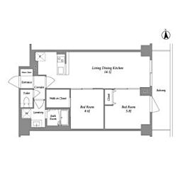 東武東上線 上板橋駅 徒歩13分の賃貸マンション 4階2LDKの間取り