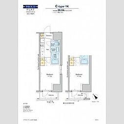 JR山手線 田端駅 徒歩9分の賃貸マンション 7階1Kの間取り
