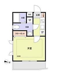 都営大江戸線 練馬春日町駅 徒歩4分の賃貸マンション 1階1Kの間取り