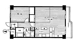 西武池袋線 江古田駅 徒歩6分の賃貸マンション 6階1LDKの間取り