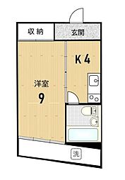 恩田ビル 1DKの間取図画像