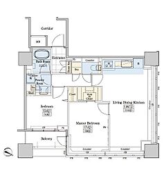 レジディアタワー上池袋タワーサイド 2LDKの間取図画像