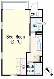 メルベーユ 1Kの間取図画像