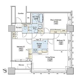 レジディアタワー上池袋タワーサイド 3LDKの間取図画像