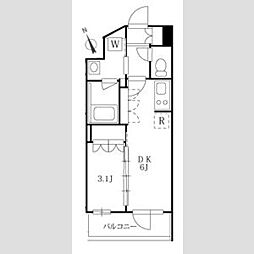 ハーモニーレジデンス板橋シティサイト 1DKの間取図画像