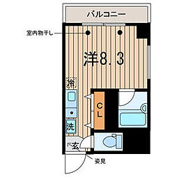 ベイ・アルファ常盤台 ワンルームの間取図画像
