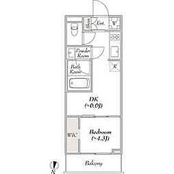 LUMIECHONCHOEAST 1DKの間取図画像