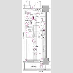 GALAGRANDY池袋 1Kの間取図画像