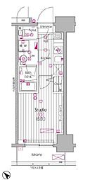 GALAGRANDY池袋2 1Kの間取図画像