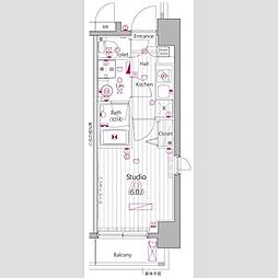 GALAGRANDY池袋 1Kの間取図画像