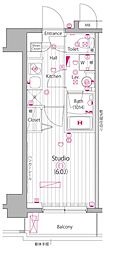 GALAGRANDY池袋 1Kの間取図画像
