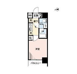 プレール・ドゥーク池袋 1Kの間取図画像