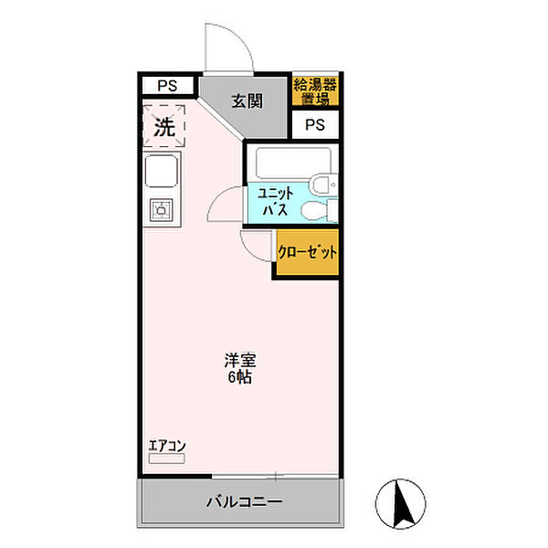 埼玉県越谷市蒲生旭町(賃貸マンション1R・2階・20.77㎡)の写真 その2