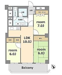シーアイマンション駒場B棟 3LDKの間取図画像