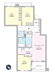 グランディオーゼ岡本 3LDKの間取図画像