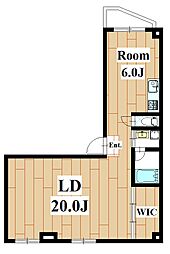 クレオ尾山台 1LDKの間取図画像