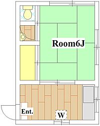 小林アパート北 1Kの間取図画像