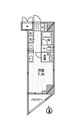 アーデン芝公園 7階ワンルームの間取り