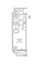 カーサスプレンディッド虎ノ門 4階1Kの間取り