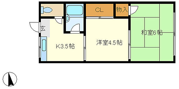 兵庫県神戸市垂水区東垂水1丁目(賃貸アパート2DK・2階・35.00㎡)の写真 その2