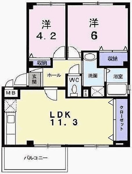 兵庫県加東市下滝野1丁目(賃貸アパート2LDK・2階・51.84㎡)の写真 その2