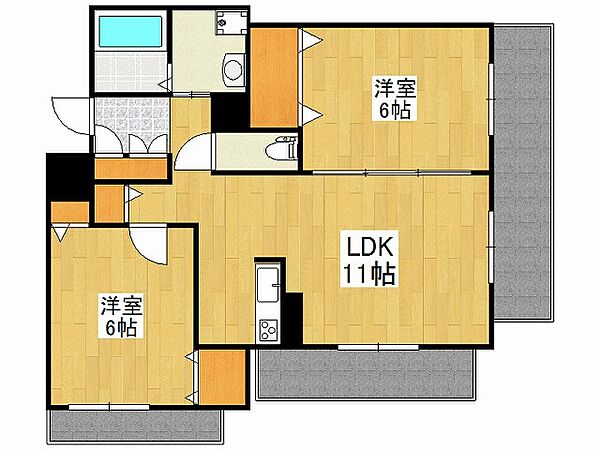 兵庫県姫路市広畑区高浜町3丁目(賃貸マンション2LDK・1階・58.00㎡)の写真 その2