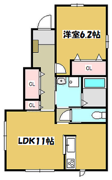 兵庫県加古川市加古川町粟津(賃貸アパート1LDK・1階・48.00㎡)の写真 その2