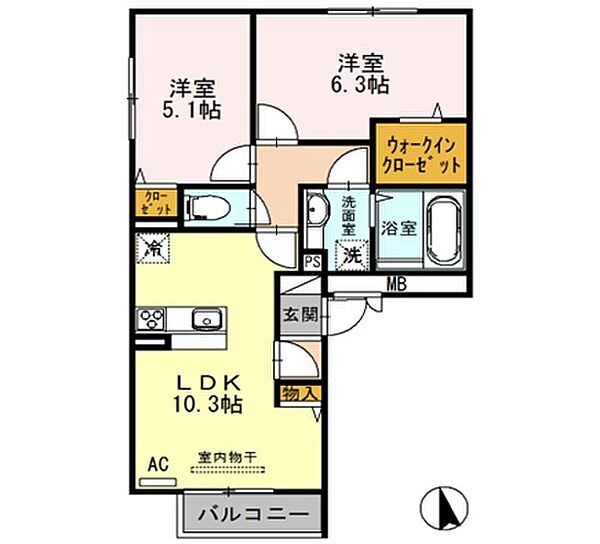 兵庫県姫路市北今宿3丁目(賃貸アパート2LDK・3階・52.16㎡)の写真 その2