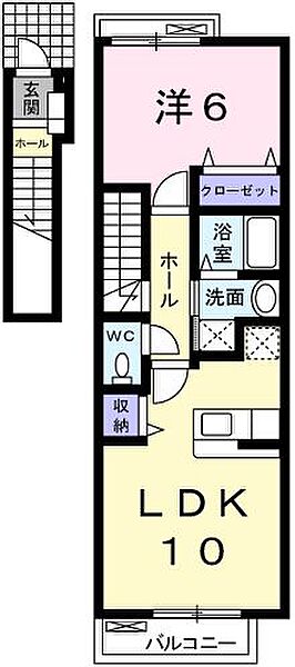 兵庫県揖保郡太子町鵤(賃貸アパート1LDK・2階・42.37㎡)の写真 その2