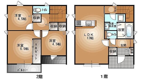 カーサ・グレース Ｄ棟｜栃木県宇都宮市中今泉５丁目(賃貸一戸建3LDK・--・81.87㎡)の写真 その2