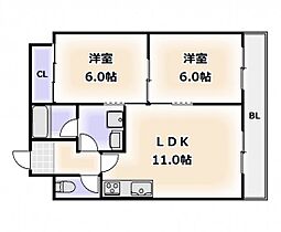 大阪府大阪市天王寺区国分町（賃貸マンション2LDK・2階・53.86㎡） その2