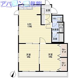 ロイヤル文京 2LDKの間取図画像